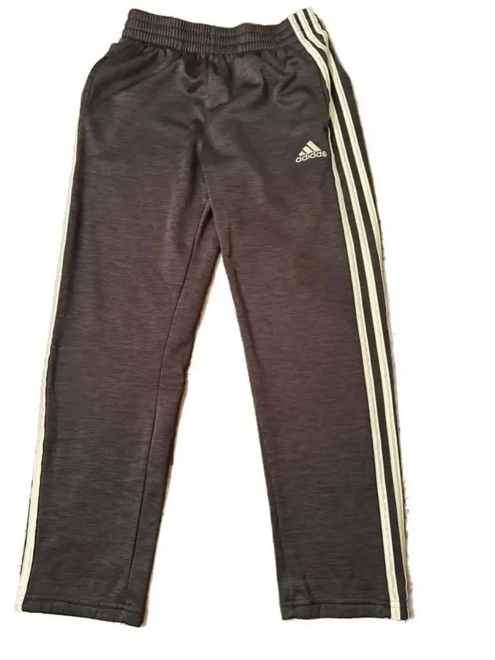 Adidas Boys' Heathered Three-Stripe Athletic Track Pants H836